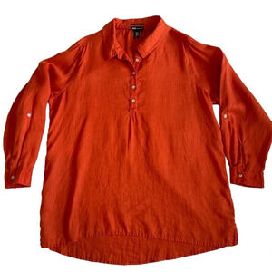 Jones New York 100% Linen Long Sleeve Maternity Blouse Size 1X